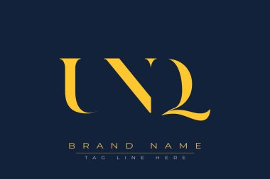 UNQ soyut harf logosu tasarımı. Bu logo üç soyut harf tarafından tasarlanmıştır..