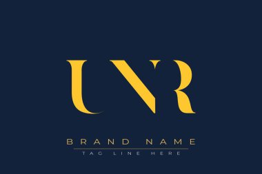 UNR soyut harf logosu tasarımı. Bu logo üç soyut harf tarafından tasarlanmıştır..