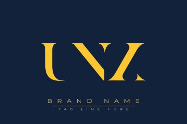 UNX soyut harf logosu tasarımı. Bu logo üç soyut harf tarafından tasarlanmıştır..
