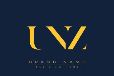 UNZ soyut harf logosu tasarımı. Bu logo üç soyut harf tarafından tasarlanmıştır..