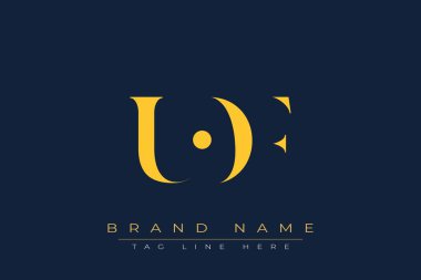 UOF soyut harf logosu tasarımı. Bu logo üç soyut harf tarafından tasarlanmıştır..