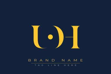 UOH soyut harf logosu tasarımı. Bu logo üç soyut harf tarafından tasarlanmıştır..