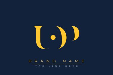 UOP soyut harf logosu tasarımı. Bu logo üç soyut harf tarafından tasarlanmıştır..