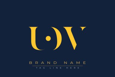 UOV soyut harf logosu tasarımı. Bu logo üç soyut harf tarafından tasarlanmıştır..