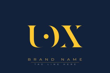 UOX soyut harf logosu tasarımı. Bu logo üç soyut harf tarafından tasarlanmıştır..