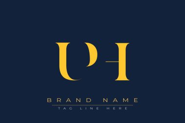 UPH soyut harf logosu tasarımı. Bu logo üç soyut harf tarafından tasarlanmıştır..
