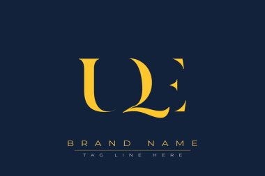 UQE soyut harf logosu tasarımı. Bu logo üç soyut harf tarafından tasarlanmıştır..
