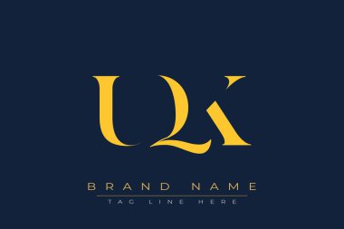 UQK soyut harf logosu tasarımı. Bu logo üç soyut harf tarafından tasarlanmıştır..