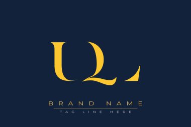 UQL soyut harf logosu tasarımı. Bu logo üç soyut harf tarafından tasarlanmıştır..