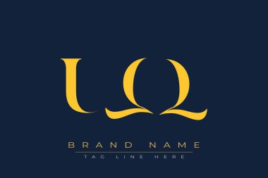 UQQ soyut harf logosu tasarımı. Bu logo üç soyut harf tarafından tasarlanmıştır..