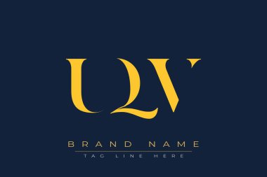 UQV soyut harf logosu tasarımı. Bu logo üç soyut harf tarafından tasarlanmıştır..