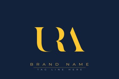 URA soyut harf logosu tasarımı. Bu logo üç soyut harf tarafından tasarlanmıştır..