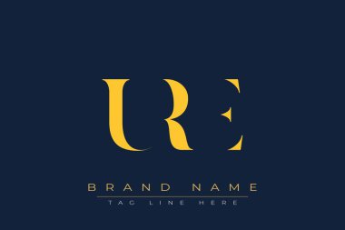 URE soyut harf logosu tasarımı. Bu logo üç soyut harf tarafından tasarlanmıştır..
