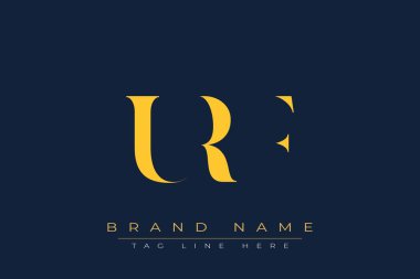 URF soyut harf logosu tasarımı. Bu logo üç soyut harf tarafından tasarlanmıştır..