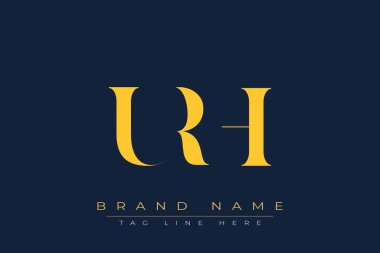 URH soyut harf logosu tasarımı. Bu logo üç soyut harf tarafından tasarlanmıştır..