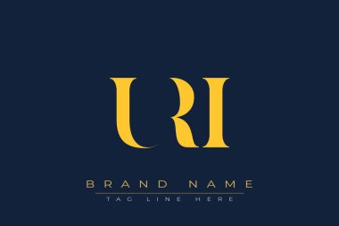 URI soyut harf logosu tasarımı. Bu logo üç soyut harf tarafından tasarlanmıştır..