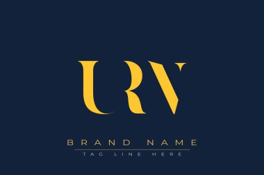 URN soyut harf logosu tasarımı. Bu logo üç soyut harf tarafından tasarlanmıştır..