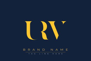 URV soyut harf logosu tasarımı. Bu logo üç soyut harf tarafından tasarlanmıştır..