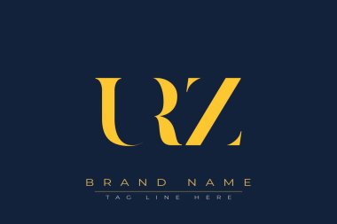 URZ soyut harf logosu tasarımı. Bu logo üç soyut harf tarafından tasarlanmıştır..