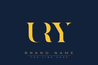 URY soyut harf logosu tasarımı. Bu logo üç soyut harf tarafından tasarlanmıştır..
