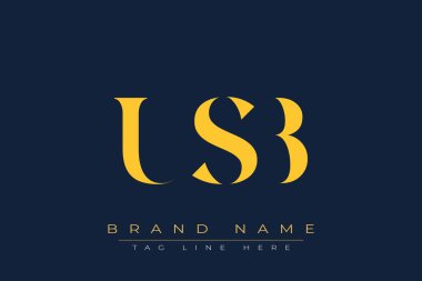 USB soyut harf logosu tasarımı. Bu logo üç soyut harf tarafından tasarlanmıştır..