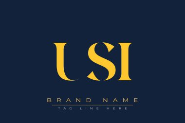USI soyut harf logosu tasarımı. Bu logo üç soyut harf tarafından tasarlanmıştır..
