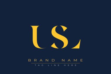USL soyut harf logosu tasarımı. Bu logo üç soyut harf tarafından tasarlanmıştır..