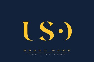 USO soyut harf logosu tasarımı. Bu logo üç soyut harf tarafından tasarlanmıştır..