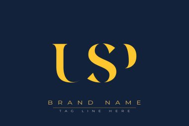 USP soyut harf logosu tasarımı. Bu logo üç soyut harf tarafından tasarlanmıştır..