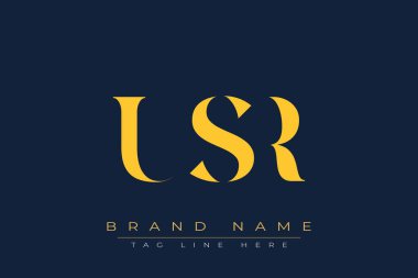 USR soyut harf logosu tasarımı. Bu logo üç soyut harf tarafından tasarlanmıştır..