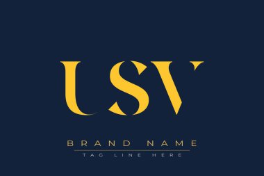 USV soyut harf logosu tasarımı. Bu logo üç soyut harf tarafından tasarlanmıştır..