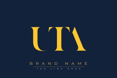 UTA soyut harf logosu tasarımı. Bu logo üç soyut harf tarafından tasarlanmıştır..