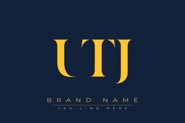 UTJ soyut harf logosu tasarımı. Bu logo üç soyut harf tarafından tasarlanmıştır..