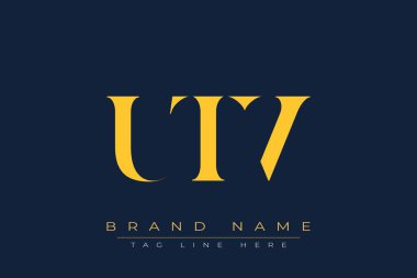 UTV soyut harf logosu tasarımı. Bu logo üç soyut harf tarafından tasarlanmıştır..