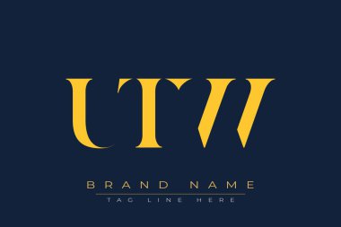 UTW soyut harf logosu tasarımı. Bu logo üç soyut harf tarafından tasarlanmıştır..