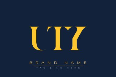 UTY soyut harf logosu tasarımı. Bu logo üç soyut harf tarafından tasarlanmıştır..