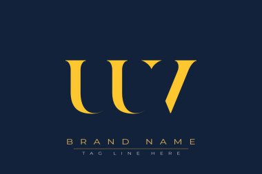 UUV soyut harf logosu tasarımı. Bu logo üç soyut harf tarafından tasarlanmıştır..