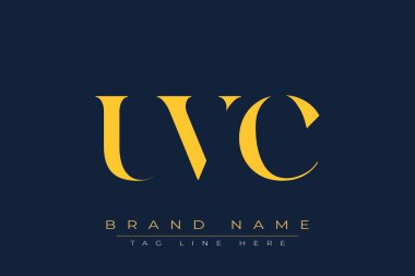 UVC soyut harf logosu tasarımı. Bu logo üç soyut harf tarafından tasarlanmıştır..