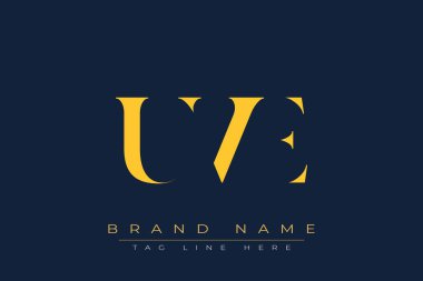 UVE soyut harf logosu tasarımı. Bu logo üç soyut harf tarafından tasarlanmıştır..