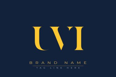 UVI soyut harf logosu tasarımı. Bu logo üç soyut harf tarafından tasarlanmıştır..