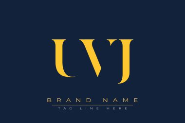 UVJ soyut harf logosu tasarımı. Bu logo üç soyut harf tarafından tasarlanmıştır..