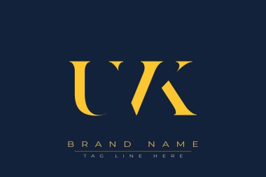 UVK soyut harf logosu tasarımı. Bu logo üç soyut harf tarafından tasarlanmıştır..