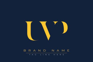 UVP soyut harf logosu tasarımı. Bu logo üç soyut harf tarafından tasarlanmıştır..
