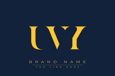 UVY soyut harf logosu tasarımı. Bu logo üç soyut harf tarafından tasarlanmıştır..