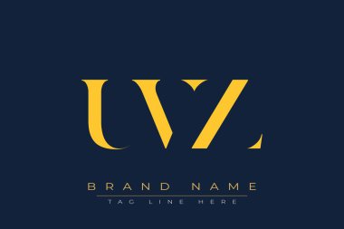 UVZ soyut harf logosu tasarımı. Bu logo üç soyut harf tarafından tasarlanmıştır..