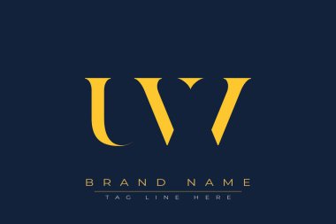 UVV soyut harf logosu tasarımı. Bu logo üç soyut harf tarafından tasarlanmıştır..