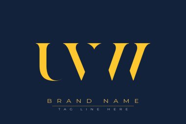 UVW soyut harf logosu tasarımı. Bu logo üç soyut harf tarafından tasarlanmıştır..