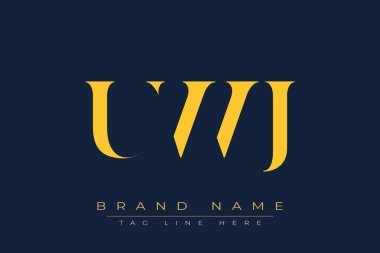 UWJ soyut harf logosu tasarımı. Bu logo üç soyut harf tarafından tasarlanmıştır..