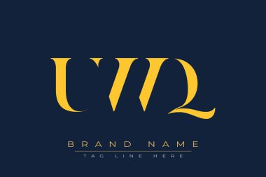 UWQ soyut harf logosu tasarımı. Bu logo üç soyut harf tarafından tasarlanmıştır..