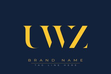 UWZ soyut harf logosu tasarımı. Bu logo üç soyut harf tarafından tasarlanmıştır..